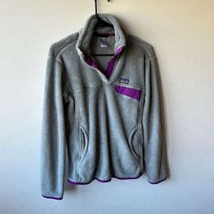 Patagonia 1/4 zip gray fleece, women’s L